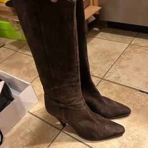 Antonio Melani knee high brown suede boots size 10 m